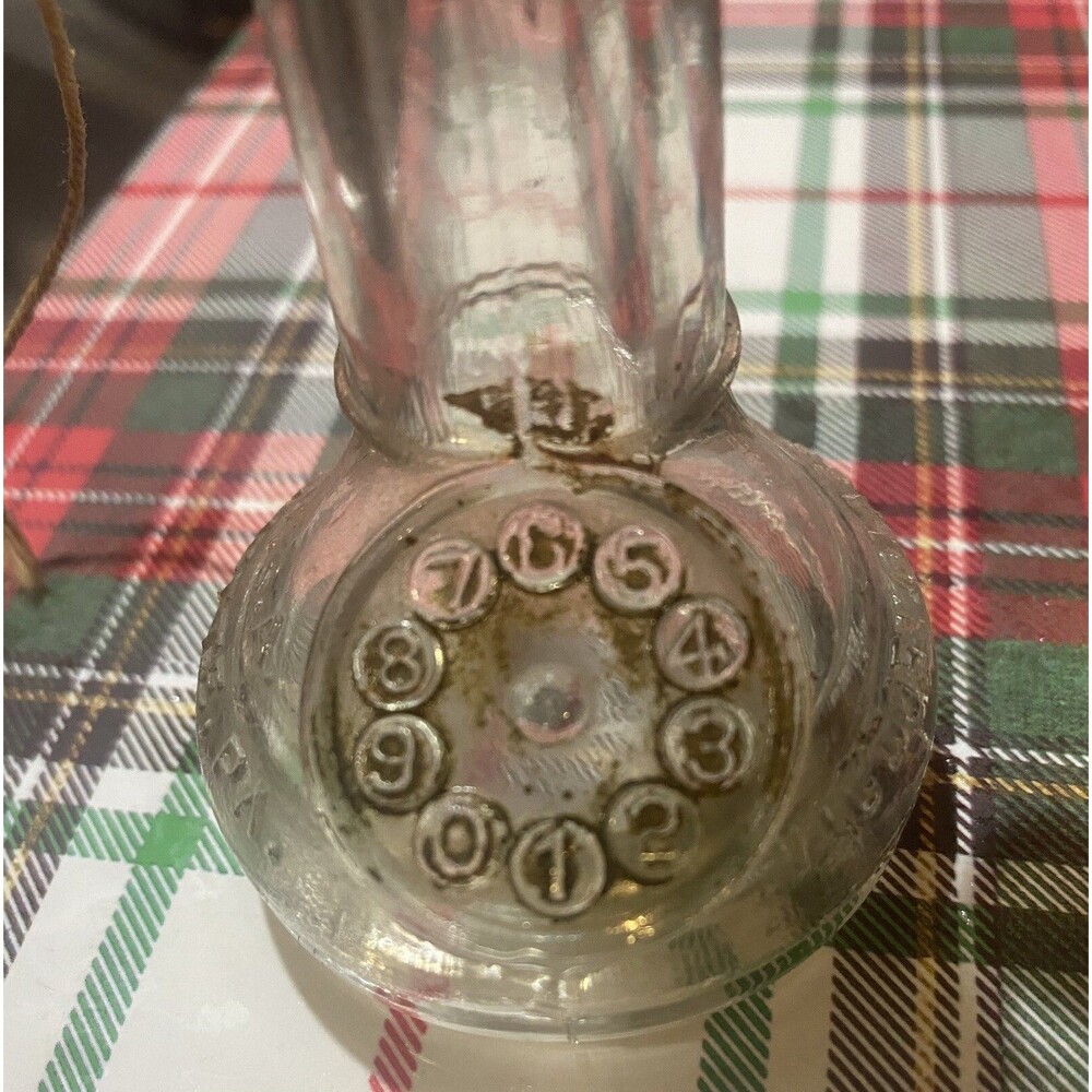 Vintage Glass Candy Container, Antique Phone